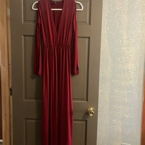 Wine Long Sleeve Gala Dress🍷